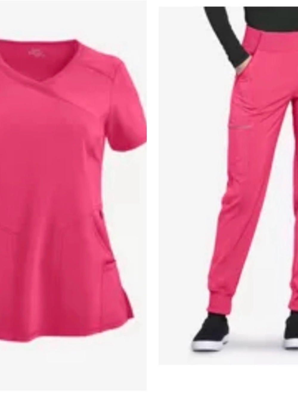 Women's Fuchsia Scrub Set - Top & Jogger Pants